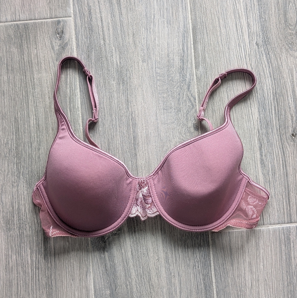NWOT Vintage Guy Laroche Paris Floral Mesh Underwired Bra B75 (34B)
